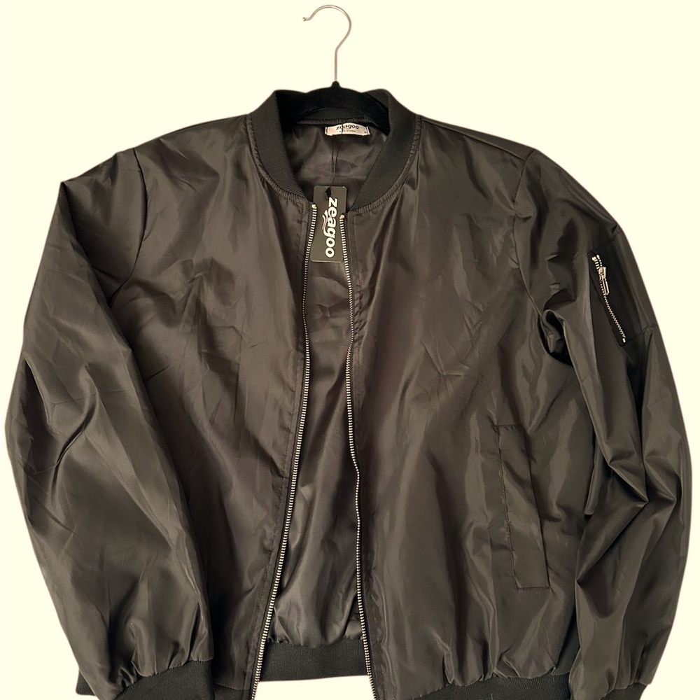 Zeagoo Men's Charcoal Bomber Jacket